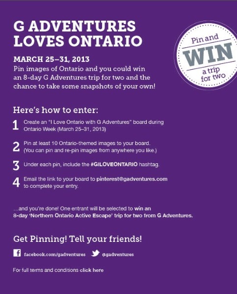 G Adventures love Ontario