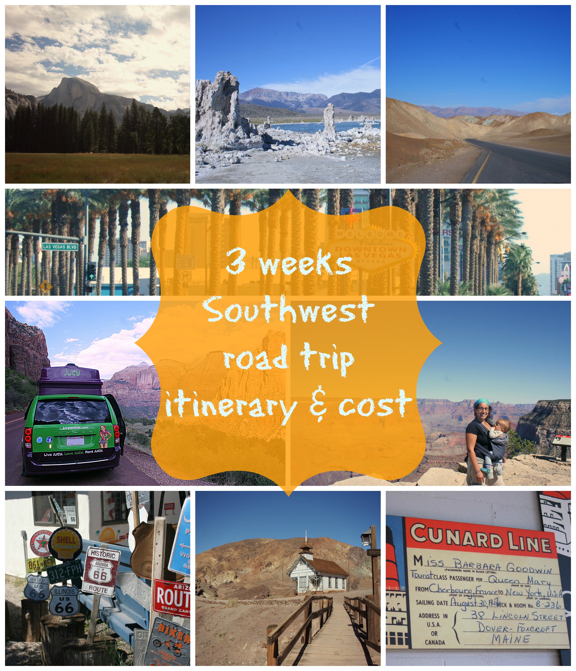 itinerary and costs southwest jucy road trip