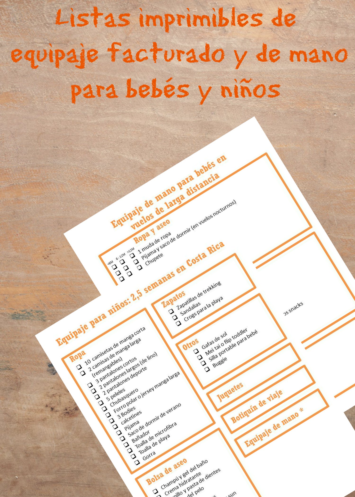Imprimibles de equipaje facturado y de mano para bebés