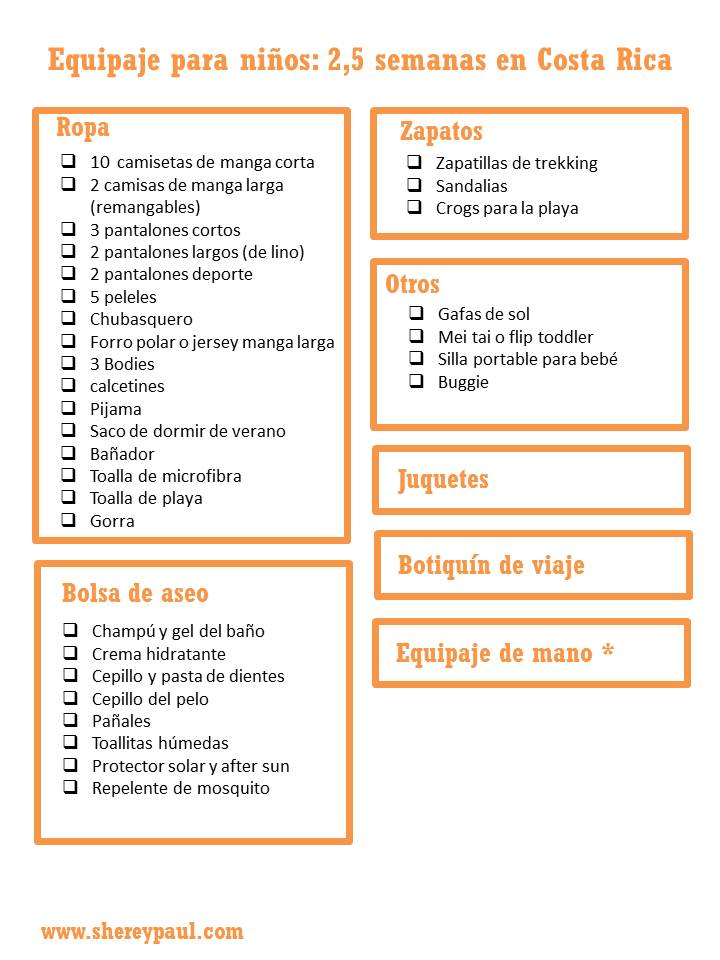 equipaje facturado para 2,5 semanas de vaciones