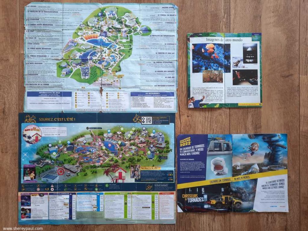 Futuroscope: the park map of 25 years ago and the map now 